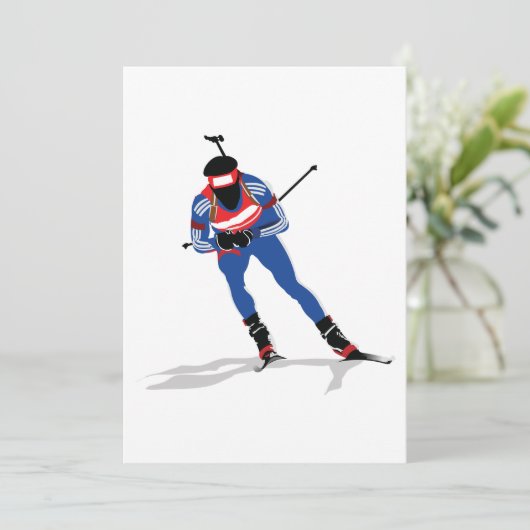 Biatlon Skiër Wintersport Atleet in actie Kaart (Staand voorkant)