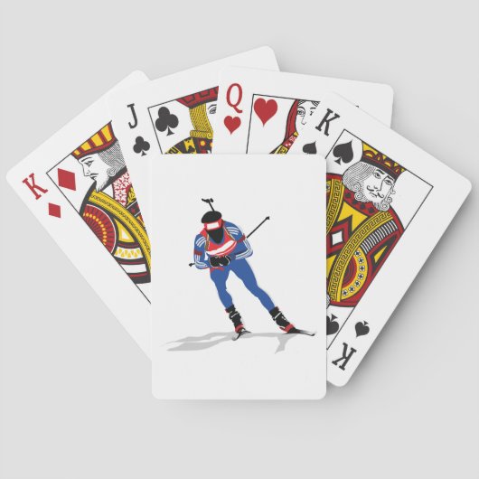 Biatlon Skiër Wintersport Atleet in actie Pokerkaarten (Achterkant)