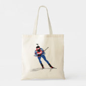 Biatlon Skiër Wintersport Atleet in actie Tote Bag (Achterkant)