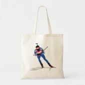 Biatlon Skiër Wintersport Atleet in actie Tote Bag (Voorkant)
