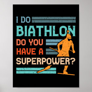 Biatlon speler atleet wintersport skiën geweer poster