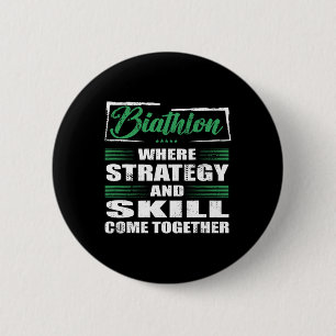 Biatlon sport strategie en vaardigheden komen same ronde button 5,7 cm