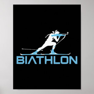 Biatlon Winter Sport Skiën Riffle Schieten Bad Poster
