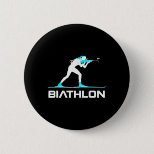 Biatlon Winter Sport Skiën Riffle Schieten Bad Ronde Button 5,7 Cm