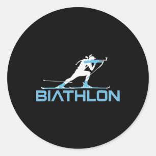 Biatlon Winter Sport Skiën Riffle Schieten Bad Ronde Sticker
