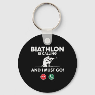Biatlon Winter Sport Skiën Riffle Schieten Bad Sleutelhanger