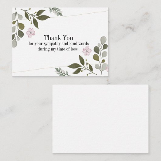 Bib bloem en blad dank je kaart notitiekaartje (Voorkant / Achterkant)