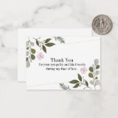 Bib bloem en blad dank je kaart notitiekaartje (Voorkant / Achterkant in situ)