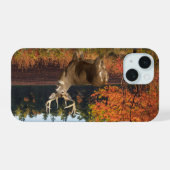 Bib Whitetail-hert slaat een pose iPhone 15 Case (Achterkant horizontaal)