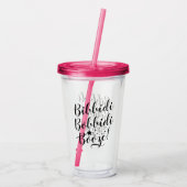 Bibbidi Bobbidi Booze Funny Magical Black Script Acryl Drinkbeker (Achterkant)