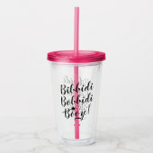 Bibbidi Bobbidi Booze Funny Magical Black Script Acryl Drinkbeker (Voorkant)