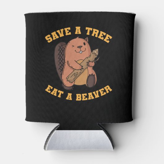 Biber Save a Tree Eat Beaver Blikjeskoeler (Voorkant)