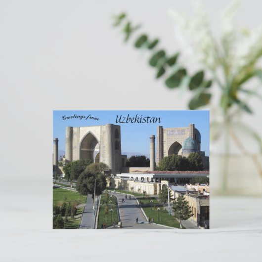 Bibi Khanym Moskee in Samarkand, Oezbekistan Briefkaart (Staand voorkant)