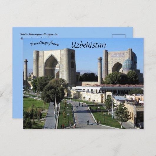 Bibi Khanym Moskee in Samarkand, Oezbekistan Briefkaart (Voorkant / Achterkant)