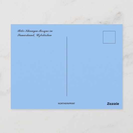 Bibi Khanym Moskee in Samarkand, Oezbekistan Briefkaart (Achterkant)