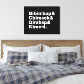 Bibimbap & Chimaek & Gimbap & Kimchi. Koreaanse vo Canvas Afdruk (Insitu (Slaapkamer))