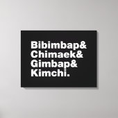 Bibimbap & Chimaek & Gimbap & Kimchi. Koreaanse vo Canvas Afdruk (Voorkant)