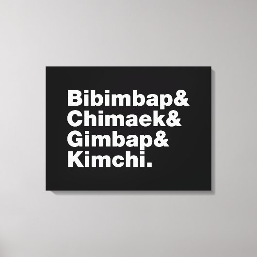 Bibimbap & Chimaek & Gimbap & Kimchi. Koreaanse vo Canvas Afdruk (Voorkant)