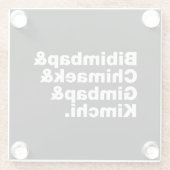 Bibimbap & Chimaek & Gimbap & Kimchi. Koreaanse vo Glazen Onderzetter (Achterkant)