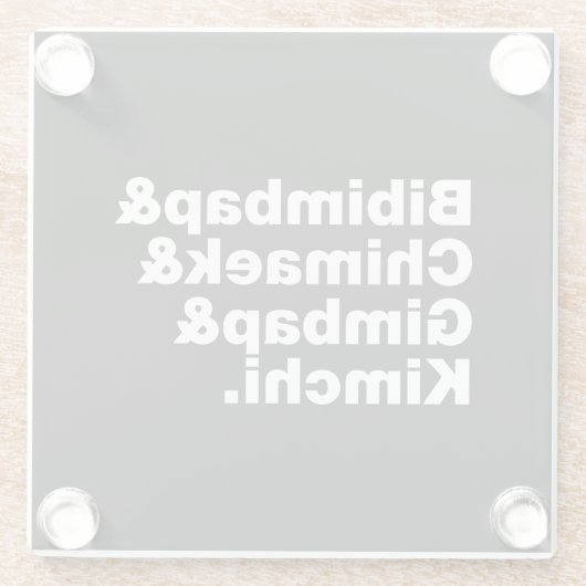 Bibimbap & Chimaek & Gimbap & Kimchi. Koreaanse vo Glazen Onderzetter (Achterkant)