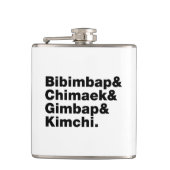 Bibimbap & Chimaek & Gimbap & Kimchi. Koreaanse vo Heupfles (Voorkant)