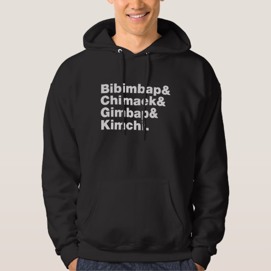 Bibimbap & Chimaek & Gimbap & Kimchi. Koreaanse vo Hoodie (Voorkant)