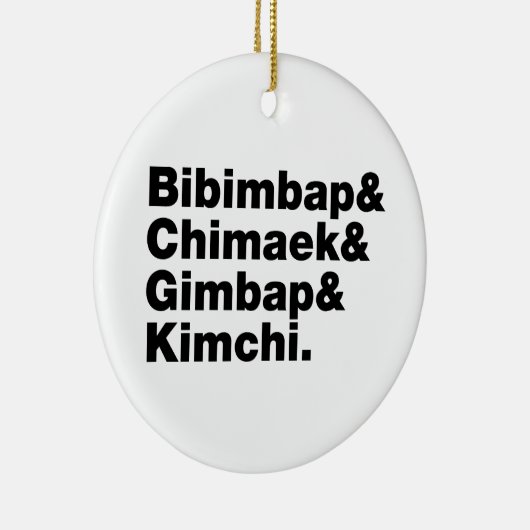 Bibimbap & Chimaek & Gimbap & Kimchi. Koreaanse vo Keramisch Ornament (Rechts)