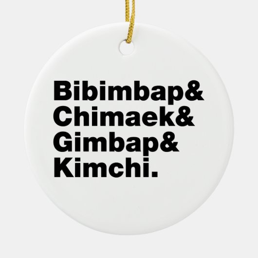 Bibimbap & Chimaek & Gimbap & Kimchi. Koreaanse vo Keramisch Ornament (Voorkant)