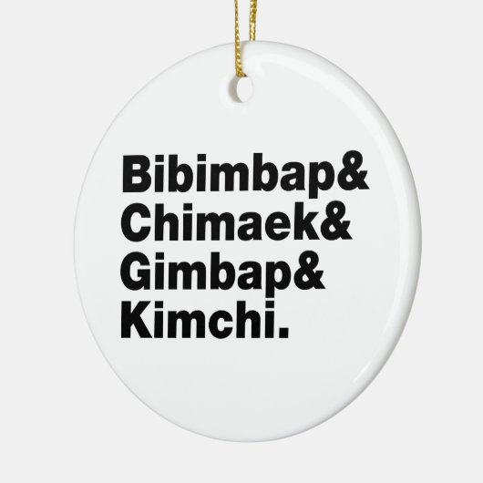 Bibimbap & Chimaek & Gimbap & Kimchi. Koreaanse vo Keramisch Ornament (Links)