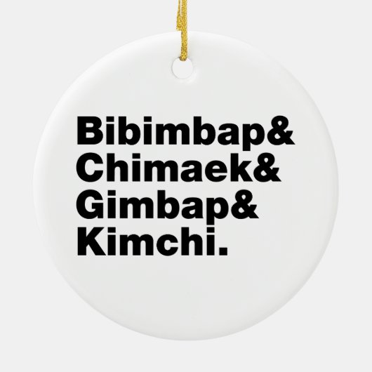 Bibimbap & Chimaek & Gimbap & Kimchi. Koreaanse vo Keramisch Ornament (Achterkant)