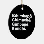 Bibimbap & Chimaek & Gimbap & Kimchi. Koreaanse vo Keramisch Ornament (Rechts)