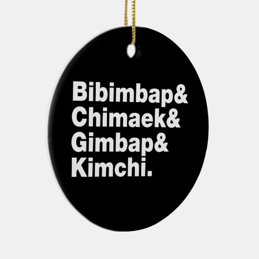 Bibimbap & Chimaek & Gimbap & Kimchi. Koreaanse vo Keramisch Ornament (Rechts)