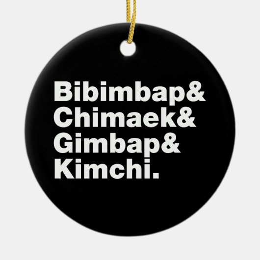Bibimbap & Chimaek & Gimbap & Kimchi. Koreaanse vo Keramisch Ornament (Voorkant)