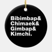 Bibimbap & Chimaek & Gimbap & Kimchi. Koreaanse vo Keramisch Ornament (Achterkant)