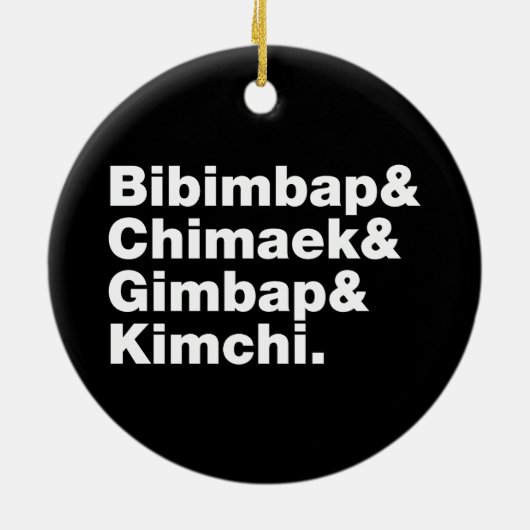 Bibimbap & Chimaek & Gimbap & Kimchi. Koreaanse vo Keramisch Ornament (Achterkant)