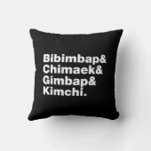 Bibimbap & Chimaek & Gimbap & Kimchi. Koreaanse vo Kussen (Achterkant)