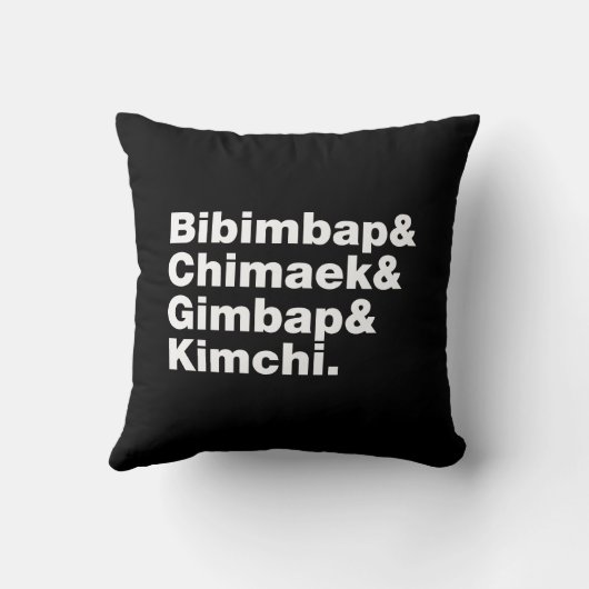 Bibimbap & Chimaek & Gimbap & Kimchi. Koreaanse vo Kussen (Achterkant)