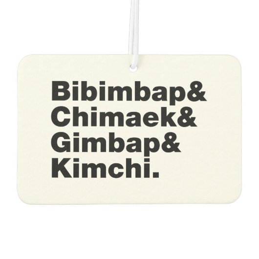 Bibimbap & Chimaek & Gimbap & Kimchi. Koreaanse vo Luchtverfrisser (Achterkant)