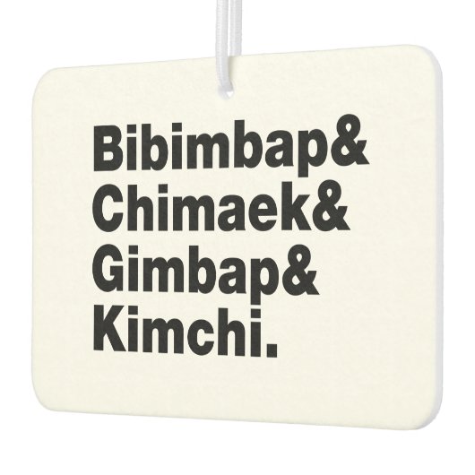 Bibimbap & Chimaek & Gimbap & Kimchi. Koreaanse vo Luchtverfrisser (Links)