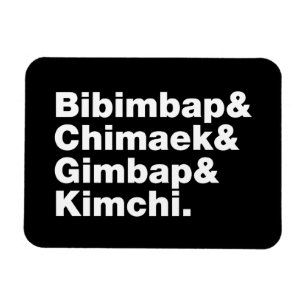 Bibimbap & Chimaek & Gimbap & Kimchi. Koreaanse vo Magneet