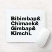 Bibimbap & Chimaek & Gimbap & Kimchi. Koreaanse vo Muismat (Met muis)