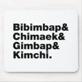 Bibimbap & Chimaek & Gimbap & Kimchi. Koreaanse vo Muismat (Voorkant)