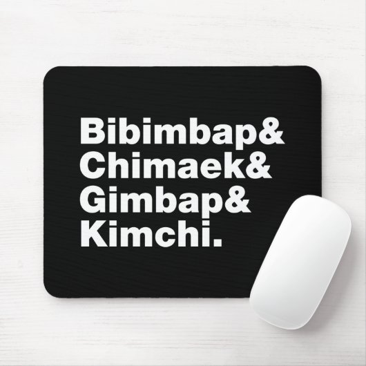 Bibimbap & Chimaek & Gimbap & Kimchi. Koreaanse vo Muismat (Met muis)
