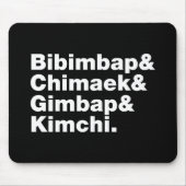 Bibimbap & Chimaek & Gimbap & Kimchi. Koreaanse vo Muismat (Voorkant)