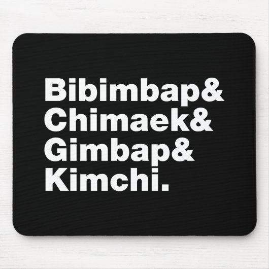 Bibimbap & Chimaek & Gimbap & Kimchi. Koreaanse vo Muismat (Voorkant)