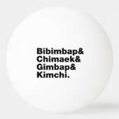 Bibimbap & Chimaek & Gimbap & Kimchi. Koreaanse vo Pingpongbal (Achterkant)