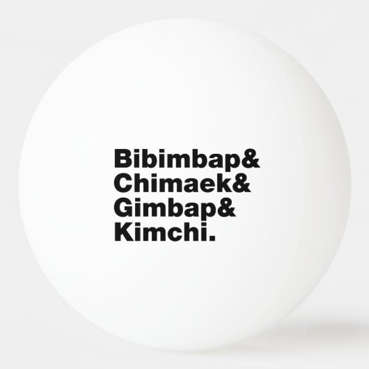 Bibimbap & Chimaek & Gimbap & Kimchi. Koreaanse vo Pingpongbal (Achterkant)