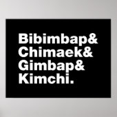 Bibimbap & Chimaek & Gimbap & Kimchi. Koreaanse vo Poster (Voorkant)