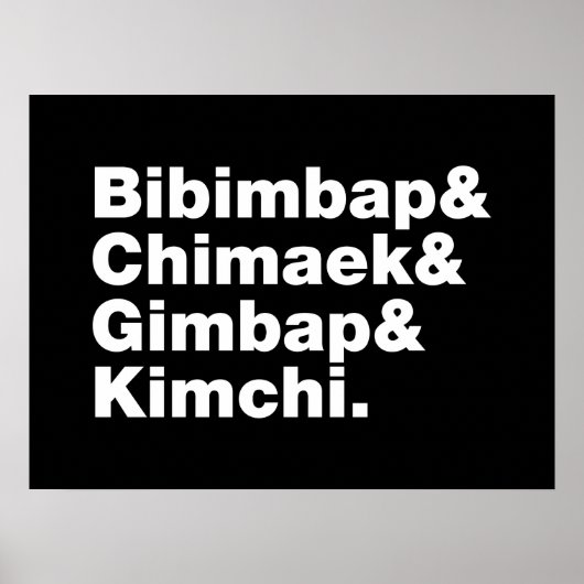 Bibimbap & Chimaek & Gimbap & Kimchi. Koreaanse vo Poster (Voorkant)