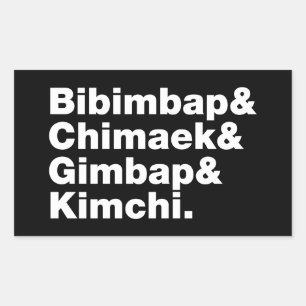 Bibimbap & Chimaek & Gimbap & Kimchi. Koreaanse vo Rechthoekige Sticker